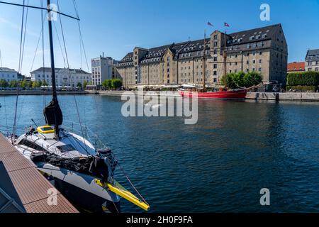 Hafenbecken am Strand von Ofelia, Copenhagen Admiral Hotel, ehemaliger Pier, im Hafen, Erholungsgebiet, Kopenhagen, Dänemark, Stockfoto