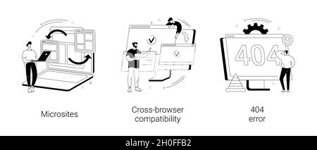 Web-Entwicklung abstrakte Konzept Vektor Illustrationen. Stock Vektor