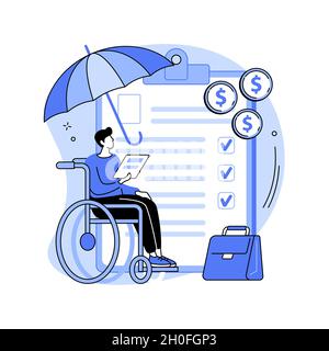 Invaliditätsversicherung abstrakte Konzept Vektor-Illustration. Stock Vektor