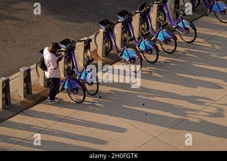 Citi Bank Bike-Sharing-Programm in Brooklyn NYC Stockfoto