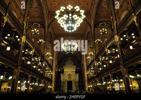 Das Innere der Dohany Straße große Synagoge in Budapest, Ungarn Stockfoto