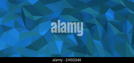 3D-Rendering eines blauen dreieckigen geometrischen Hintergrunds Stockfoto