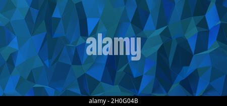 3D-Rendering eines blauen dreieckigen geometrischen Hintergrunds Stockfoto