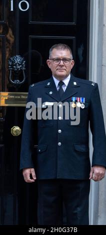 London, Großbritannien. Oktober 2021. Empfang der tagelangen Polizeiprämien in der Downing Street 10, London Credit: Ian Davidson/Alamy Live News Stockfoto