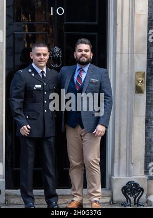 London, Großbritannien. Oktober 2021. Empfang der tagelangen Polizeiprämien in der Downing Street 10, London Credit: Ian Davidson/Alamy Live News Stockfoto
