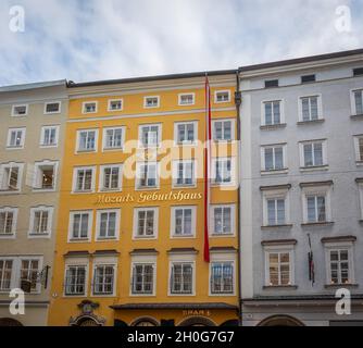 Mozarts Geburtshaus - Salzburg, Österreich Stockfoto