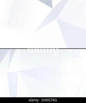 Hellgraue und weiße abstrakte geometrische Hintergründe. Zwei hochauflösende, künstlerische, graue, abstrakte Hintergründe in 4k-Auflösung mit Kopierbereich. Stockfoto