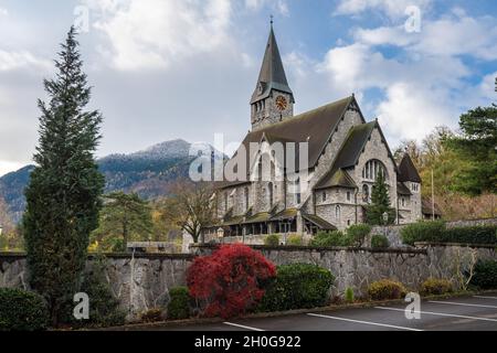 Balzers Kirche St. Nikolaus - Balzers, Liechtenstein Stockfoto