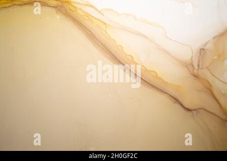 Farbe Abstrakte Flüssigkeit. Alkoholtinte auf Leinwand. Stockfoto