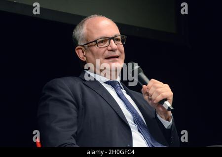 Rom, Italien. Oktober 2021. Der bürgermeisterliche Kandidat Roberto Gualtieri Kredit: Unabhängige Fotoagentur/Alamy Live News Stockfoto