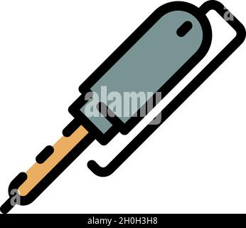 Multimeter-Lötsymbol. Umriss Multimeter Lötvektor Symbol Farbe flach isoliert Stock Vektor
