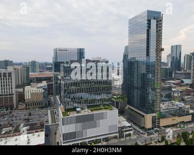 Luftaufnahme der Skyline von Nashville, Tennessee, USA. Oktober 2021 Stockfoto