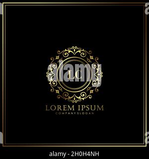 LC Initial Letter Luxury Logo Vorlage in Vektor für Restaurant, Royalty, Boutique, Café, Hotel, heraldic, Schmuck, Mode und andere Vektor illustrat Stock Vektor