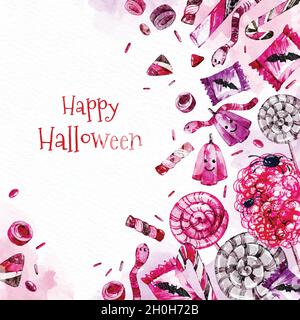 Bunte Aquarell halloween Hintergrund Vektor Design Illustration Stock Vektor