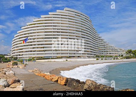 Apartment Marina Baie des Anges, Villeneuve-Loubet, in der Nähe von Antibes, Departement Alpes-Maritimes, Provence-Alpes-Cote d'Azur, Frankreich Stockfoto