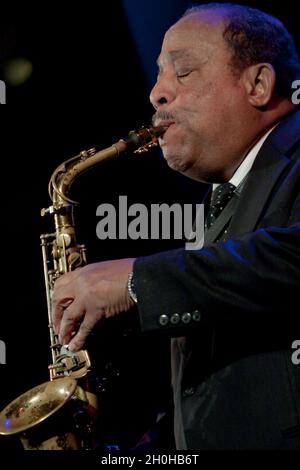 Lou Donaldson @ Dizzys Club CocaCola am 27. Januar 2009. Blue Note zeichnet die 70. Jubiläumsparty auf. Quelle: Takehiko Tokiwa/AFLO/Alamy Live News Stockfoto