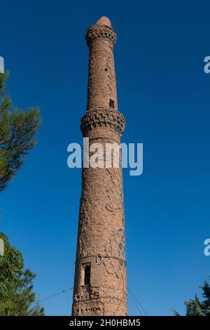 Minarett im Gawhar Shada Mausoleum, Herat, Afghanistan Stockfoto