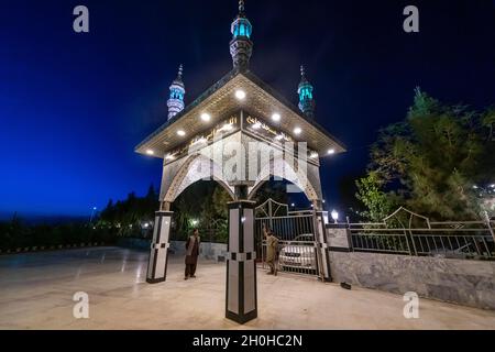 Große Moschee Azno Mina in der Nacht, Kandahar, Afghanistan Stockfoto