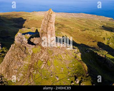 Luftaufnahme der Storr-Spitze, Isle of Skye, Schottland, Großbritannien Stockfoto