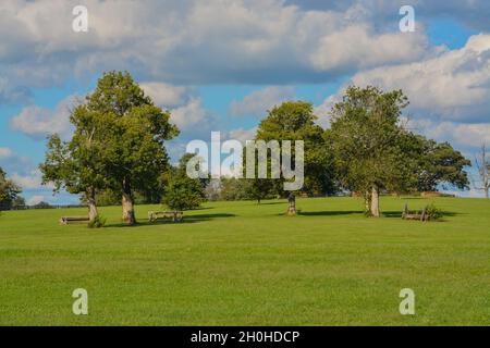 Die wunderschöne Weide des Kentucky Horse Park in Lexington, Kentucky Stockfoto