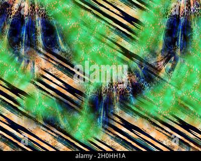 Druck,Textilstoff Druckmuster, Kissen Designs, Kleid Muster Design, Leopard, Camouflage, Zebra-, Barock- und Kombinationsmuster. Stockfoto