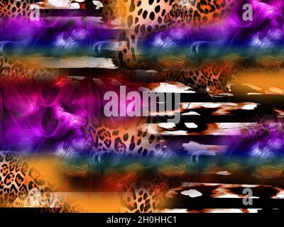 Druck,Textilstoff Druckmuster, Kissen Designs, Kleid Muster Design, Leopard, Camouflage, Zebra-, Barock- und Kombinationsmuster. Stockfoto