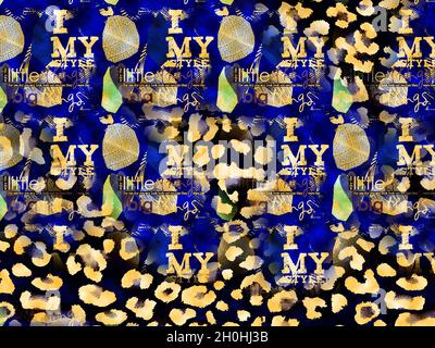 Druck,Textilstoff Druckmuster, Kissen Designs, Kleid Muster Design, Leopard, Camouflage, Zebra-, Barock- und Kombinationsmuster. Stockfoto