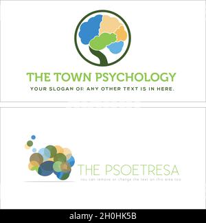 Moderne bunte Psychologie Symbol Gehirn Logo-Design Stock Vektor