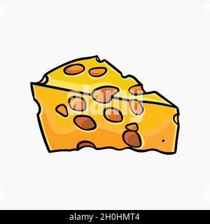Käse Slice Vektor Illustration Cartoon Clipart Stock Vektor