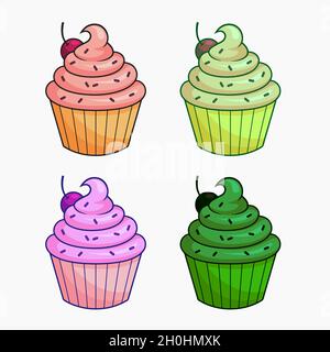 Cupcake Vektor Illustration Cartoon Clipart Stock Vektor