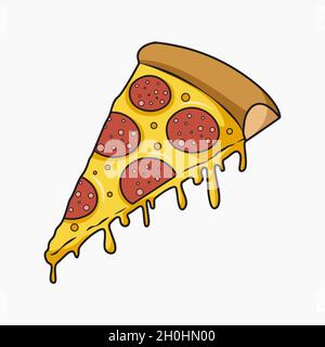 Köstliche Pizza Stück Vektor-Illustration Stock Vektor