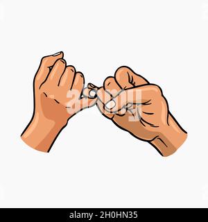Pinky Promise Vektor Illustration Cartoon Clipart Stock Vektor