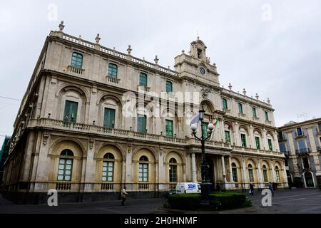 Univiersity von Catania Gebäude an der Piazza Università, Catania, Italien. Stockfoto