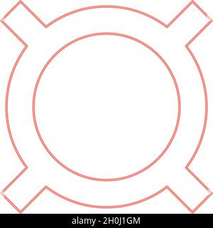 Neon Computer Symbol jede Währung rot Farbe Vektor Illustration flachen Stil Licht Bild Stock Vektor