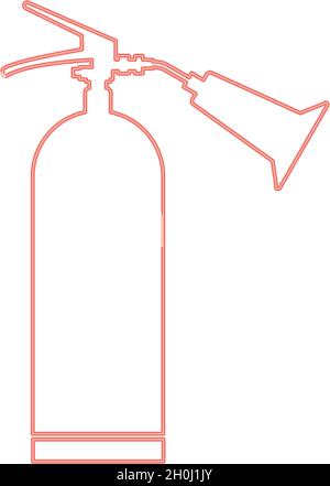 Neon Feuerlöscher rot Farbe Vektor Illustration flache Stil Licht Bild Stock Vektor