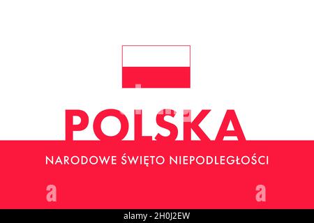 Unabhängigkeitstag Polens. (Polnisch: Narodowe Święto Niepodległości, Polska. Übersetzung: Nationaler Unabhängigkeitstag, Polen.) November 11 Stockfoto