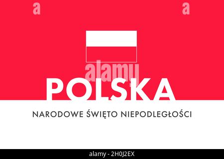 Unabhängigkeitstag Polens. (Polnisch: Narodowe Święto Niepodległości, Polska. Übersetzung: Nationaler Unabhängigkeitstag, Polen.) November 11 Stockfoto