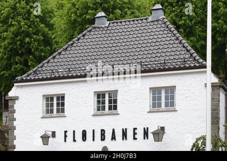 Bergen, Norwegen - 13. Jun 2012: Talstation der Standbahn Fløibanen Stockfoto