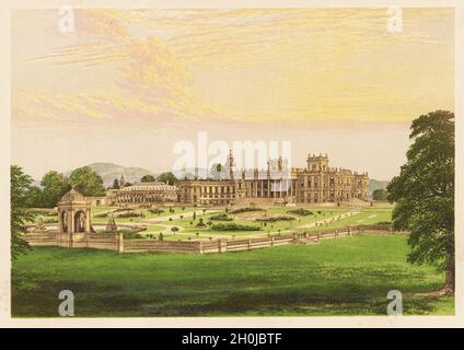 Witley Court (Whitley Court), Worcestershire, England. Villa im italienischen Stil, erbaut von John Nash für Thomas Foley, 3. Barond Foley, im frühen 19. Jahrhundert. Farbholzschnitt von Benjamin Fawcett im Baxter-Prozess einer Illustration von Alexander Francis Lydon aus den malerischen Ansichten von Reverend Francis Orpen Morris über die Sitze von Adligen und Herren aus Großbritannien und Irland, William Mackenzie, London, 1880. Stockfoto