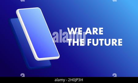 Banner Für Geräteanzeige. Futuristisches Design für die Präsentation. Übersicht Über Das Smartphone. Vektorgrafik Stock Vektor
