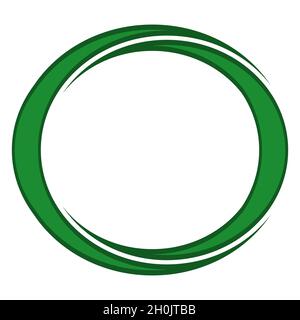 Zwei halbmondgrüne Monde in einem runden eleganten Rahmen im islamischen Stil Stock Vektor