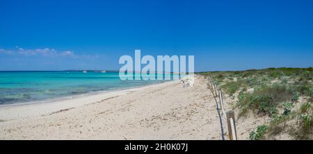 Es Trenc weißer Sandstrand, Maiorca Stockfoto