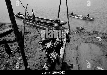 Dokumentarfilmprojekt, 'der Golf des Vergessens' 2005-2007..Ein Dokumentarfilmprojekt über die arme Bevölkerung, die auf den Inseln des Golfs von Guayaquil lebt. Ecuador. Stockfoto