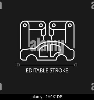 Weißes weißes, lineares Symbol für dunkles Design Stock Vektor