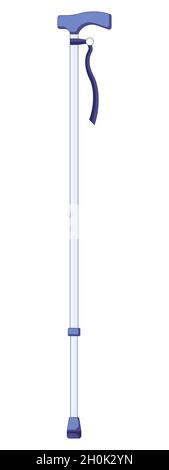 Krücken-Symbol. Vektordarstellung von Paar Metallkrücken und medizinischen Gehstöcken für die Rehabilitation von gebrochenen Beinen in einem flachen Stil isoliert auf einem Stock Vektor