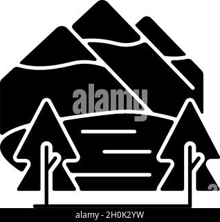 Shey-phoksundo Nationalpark schwarze Glyphe-Ikone Stock Vektor