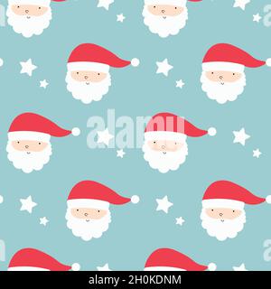 Niedliche Cartoon Santa Claus nahtlose Musterkunst Stock Vektor