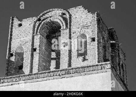 Ruined Spanish Mission Bell Tower - Tubac, Arizona Stockfoto