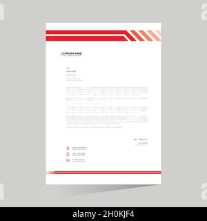 Rotes, stilvolles Vektor-Briefkopfdesign Stock Vektor