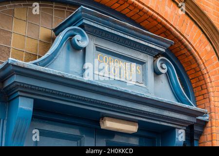 Coroner's Court Gebäude in der Store Street, Dublin, Irland. Stockfoto